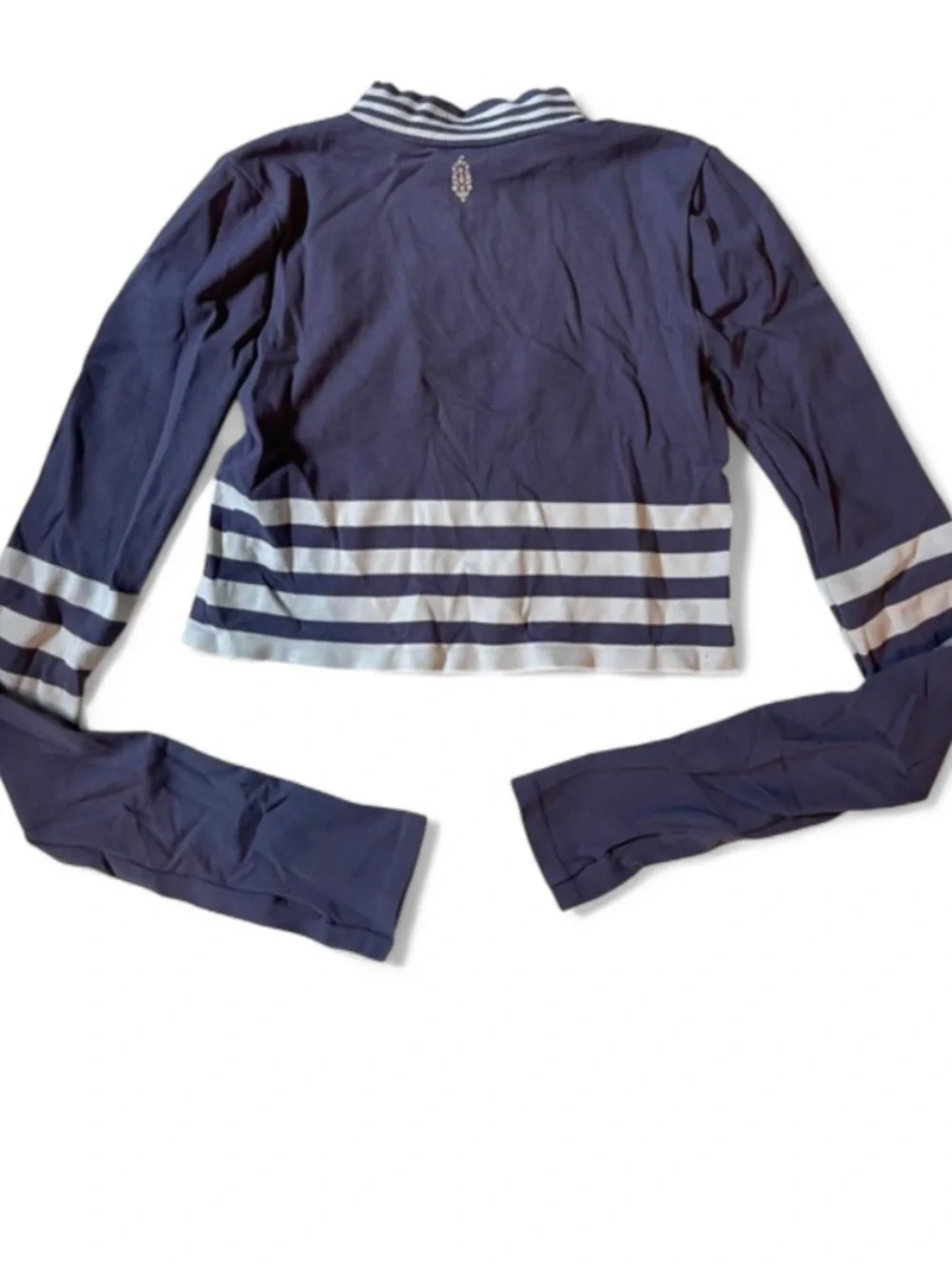 Free People FP Movement Triumph Stripe Turtleneck Top Navy M/L